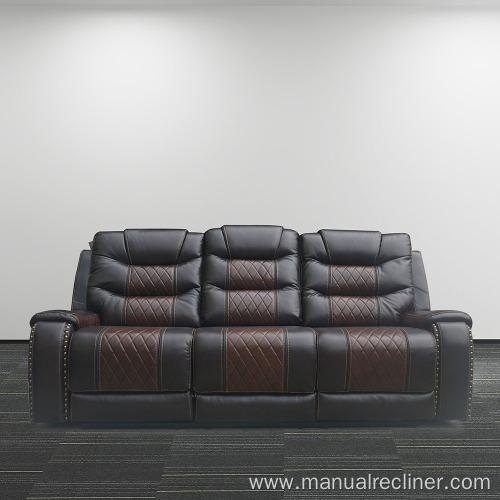 Home Theater Leather Loveseat Reclining Sofa